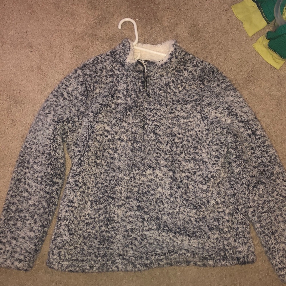 Sherpa quarter zip fuzzy pullover